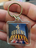 1990s Vintage Four Queens Hotel Casino Downtown Las Vegas Hard  Plastic Keychain