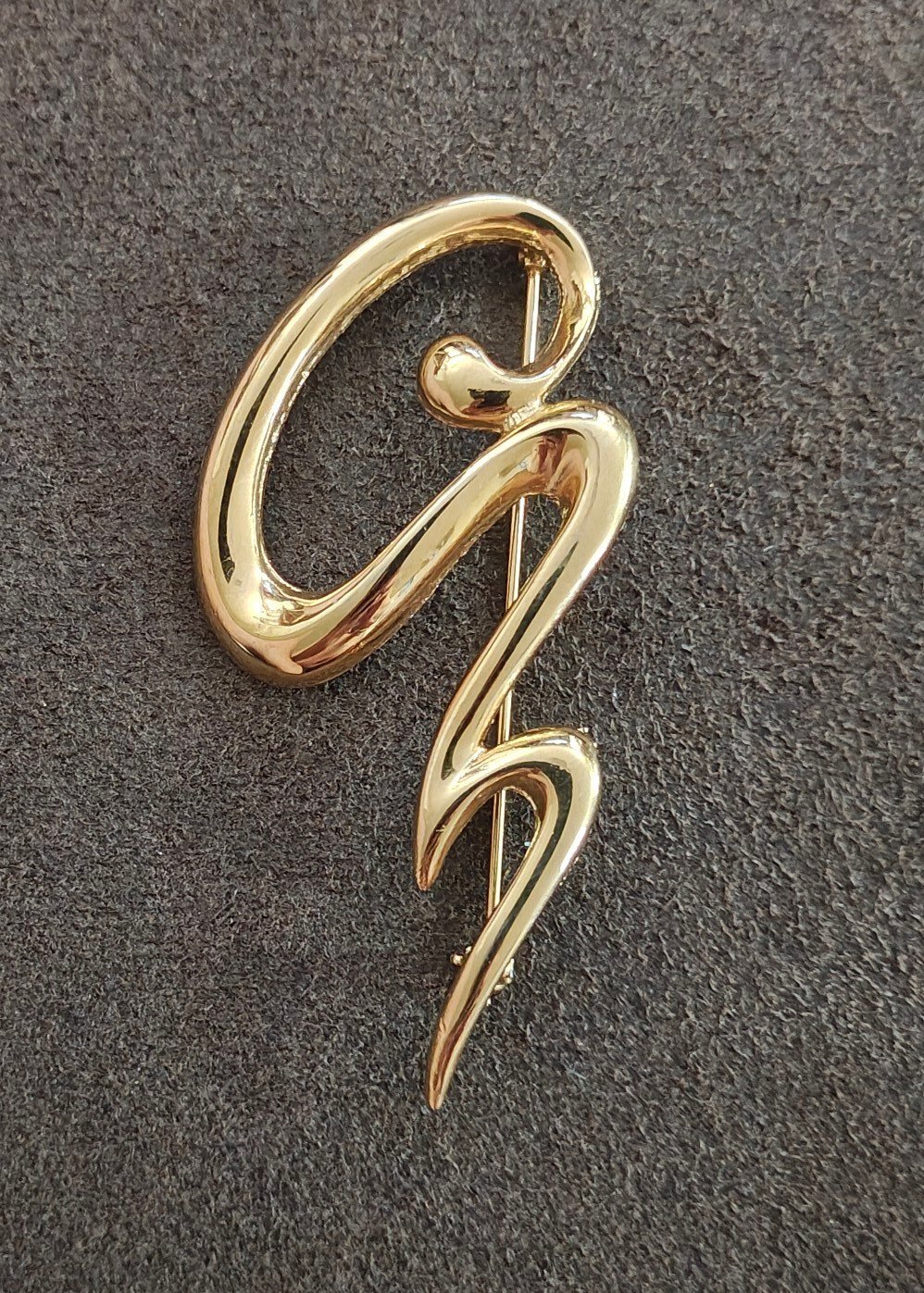 1980s Abstract Modernist Scribble Brooch