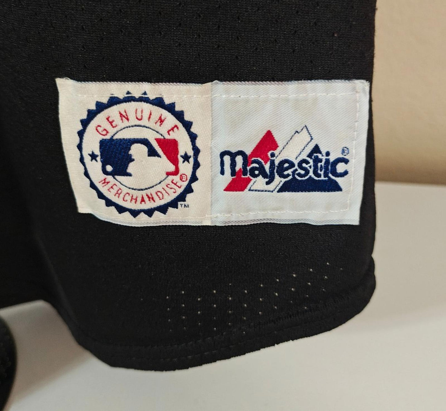 1990's Majestic New York Mets Big Patches Black Jersey