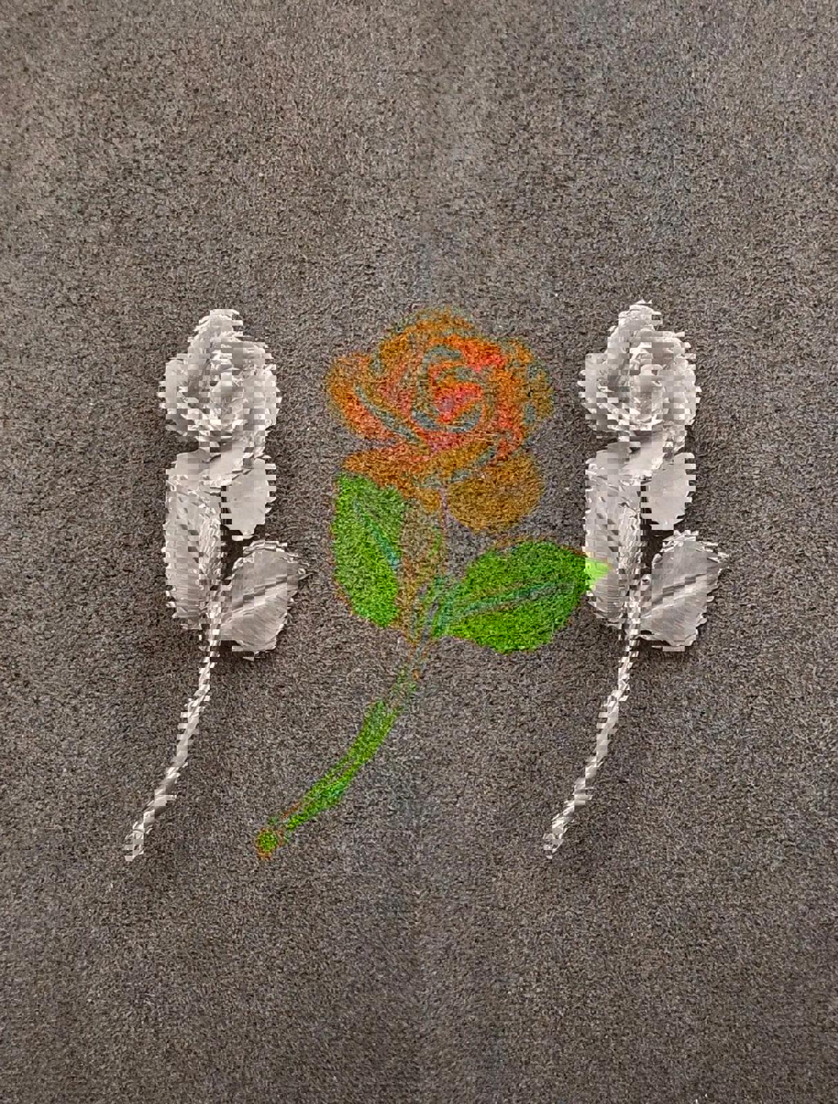 1980's Green and Orange Enamel Gold Trimmed Leaves Enamel Pin