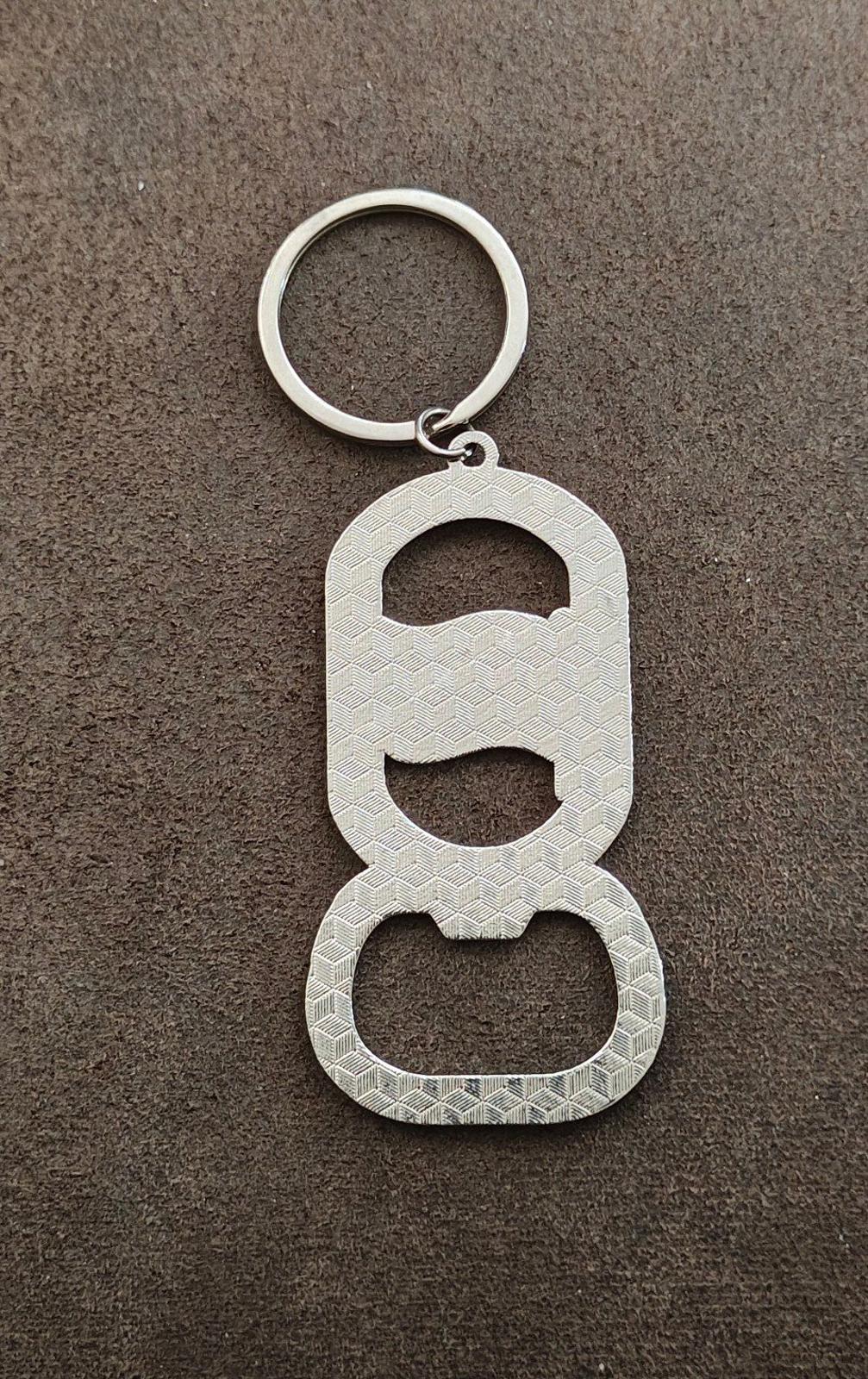 Sturdy Dominican Republic Flag Silver Tone Beer Bottle Opener Keychain
