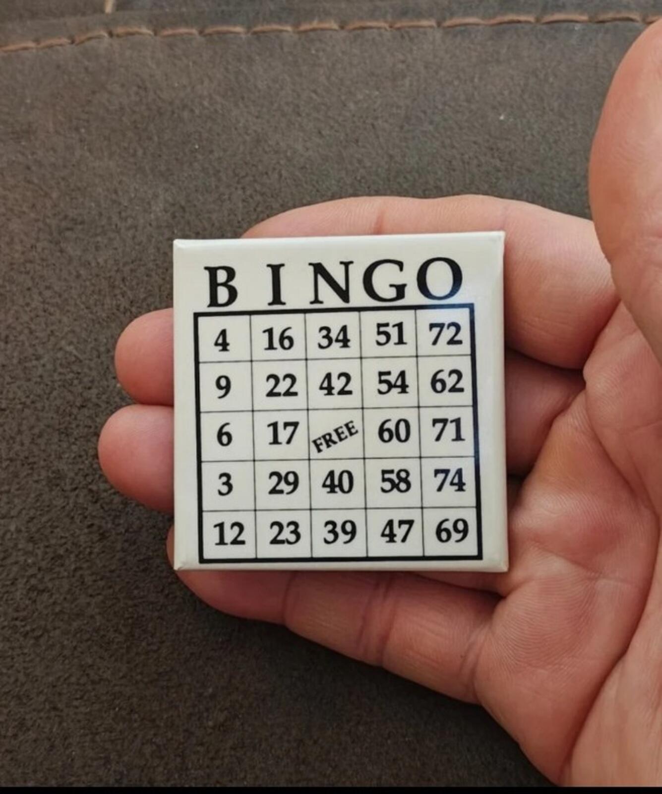 1993 Black & White Bingo Card Metal Magnet/Refrigerator Magnet