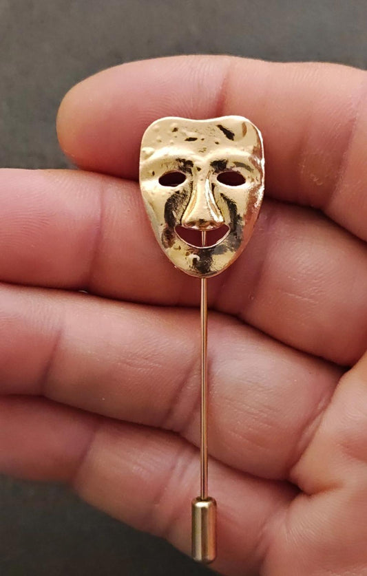 Rose Gold Tone Mask Stick Pin