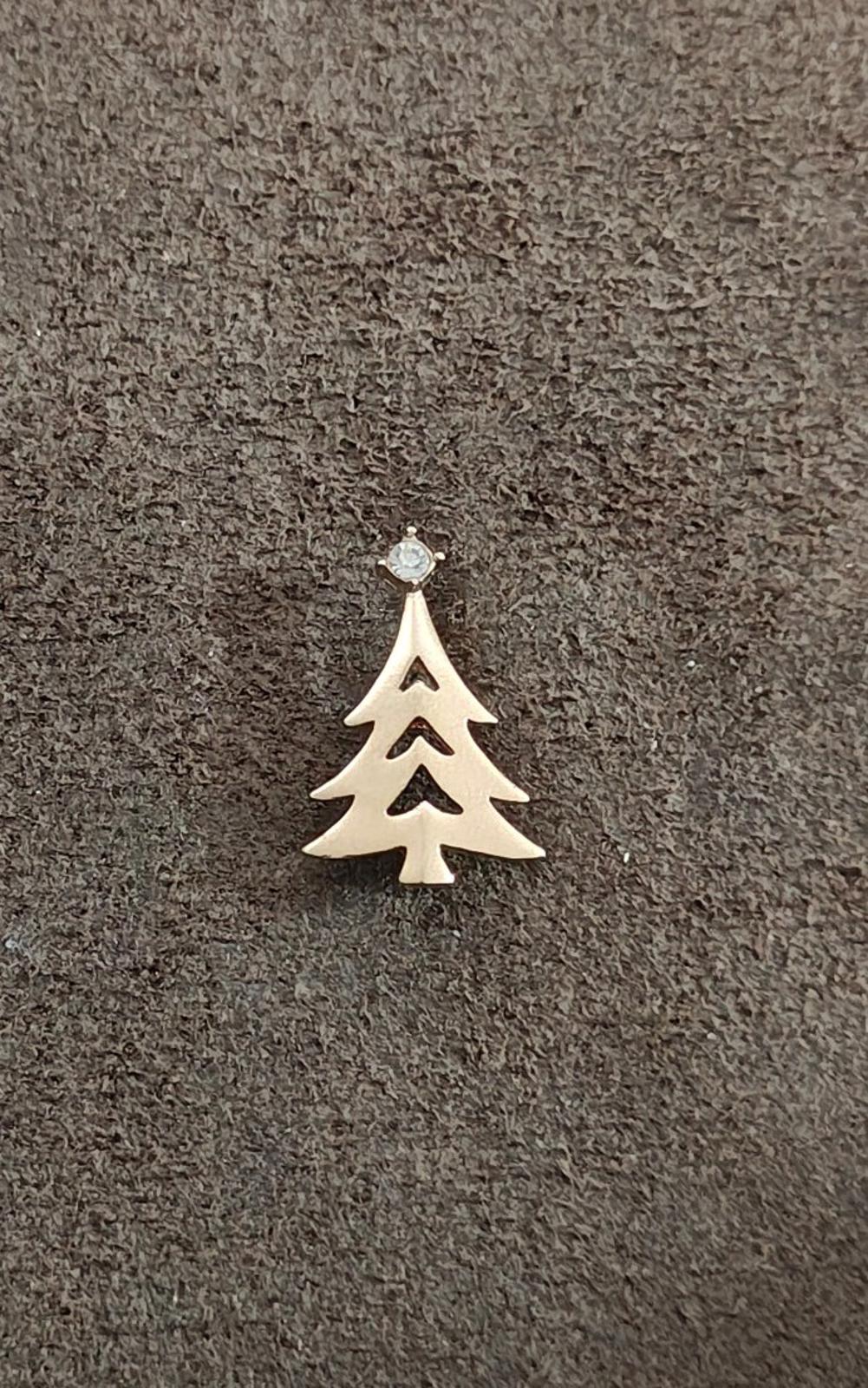 1980s Avon Gold Tone Christmas Tree With Clear Rhinestone Tree Topper