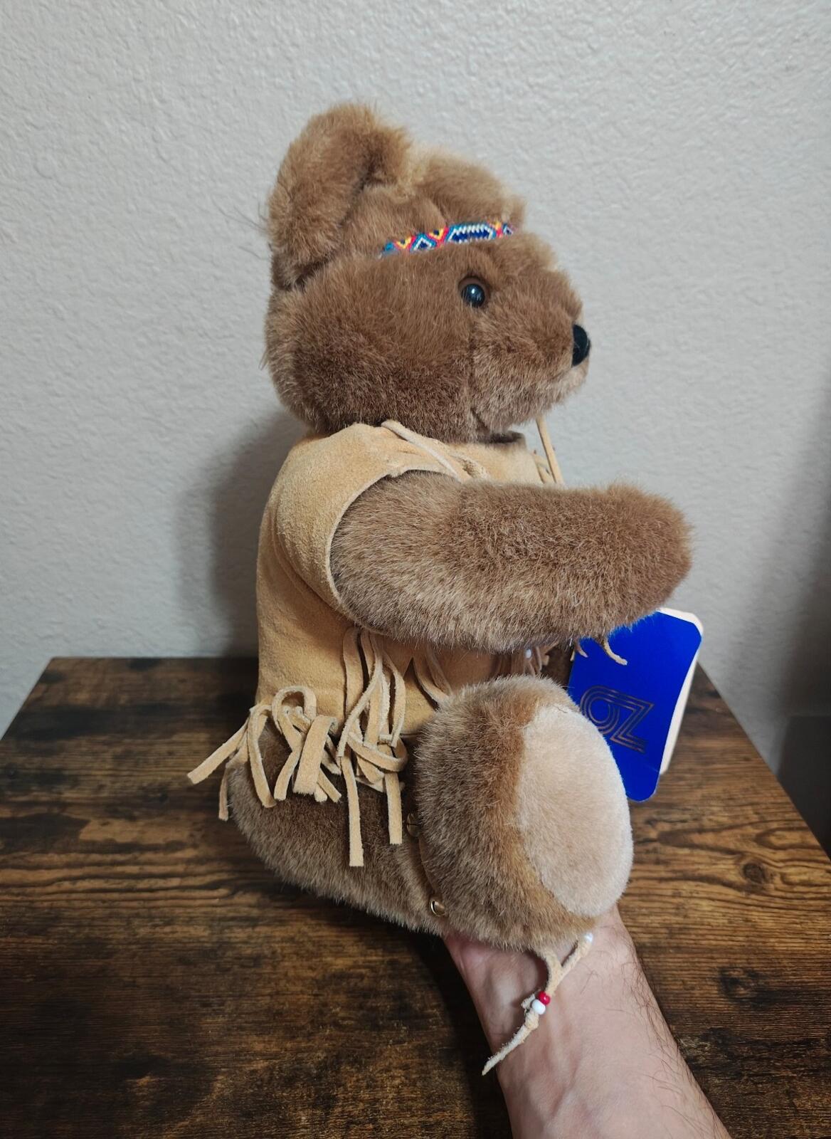 1990 Oz Ent. “Paco” Lonestar Bear Plush Signed By Artist Remi Kramer In 1995