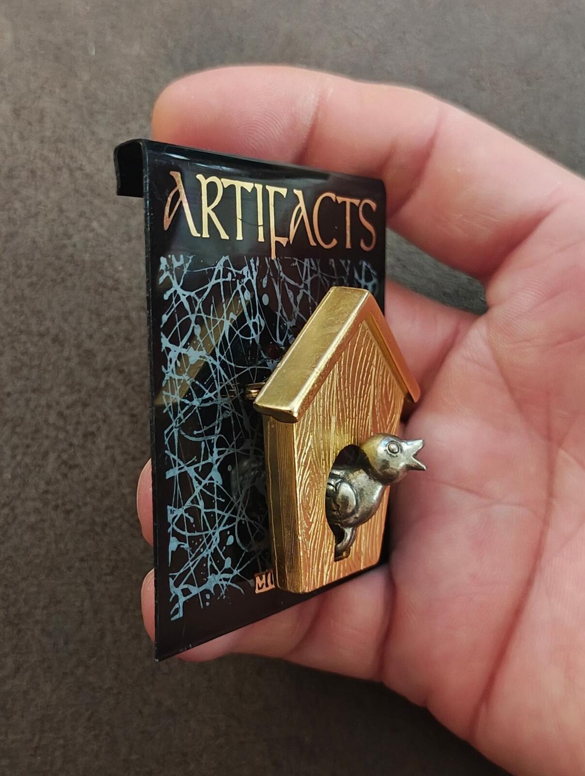 1980s Birdhouse Two Tone Brooch