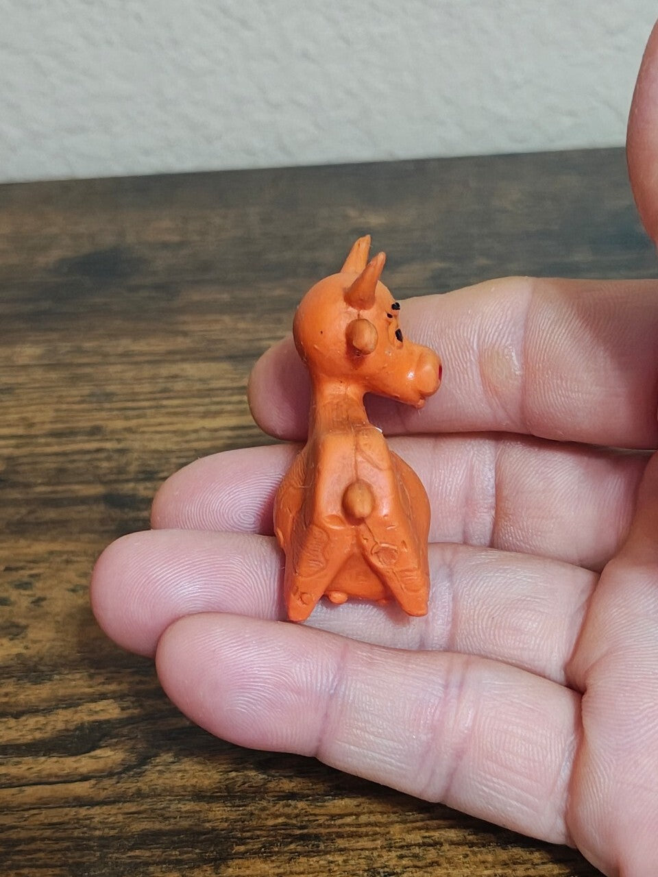 1960s Diener Industries Rubber Orange Cow Eraser Figurine