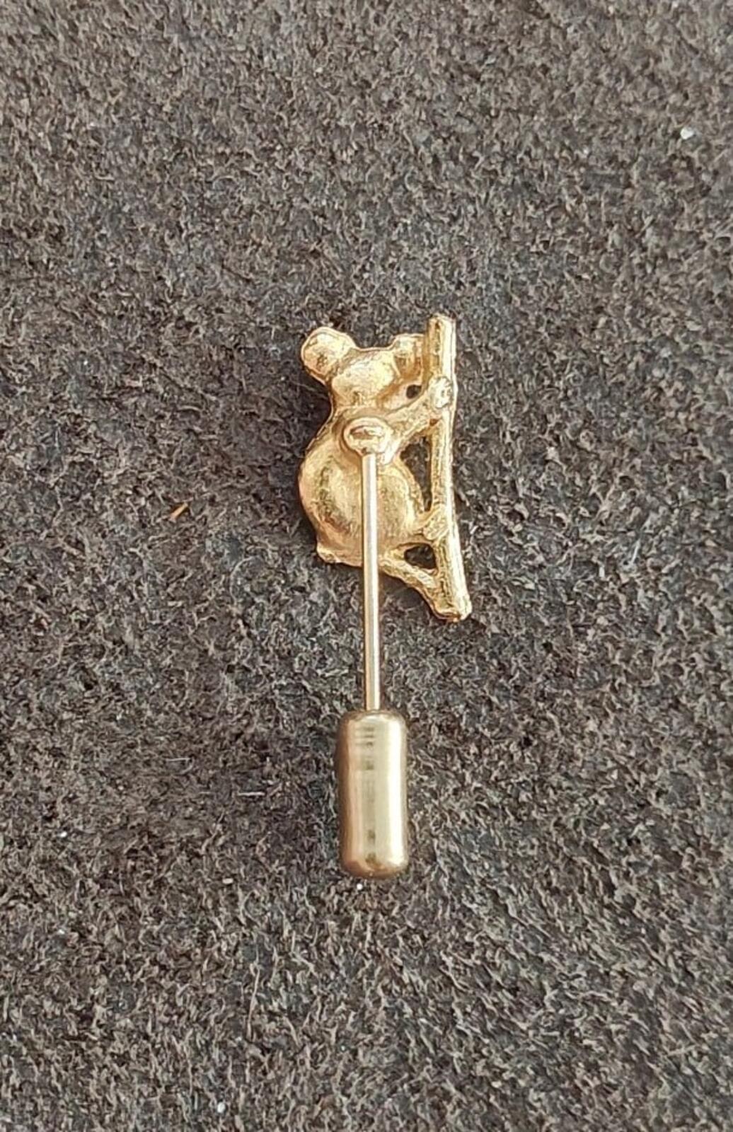 1980s Gold Tone Koala Bear Stick Pin