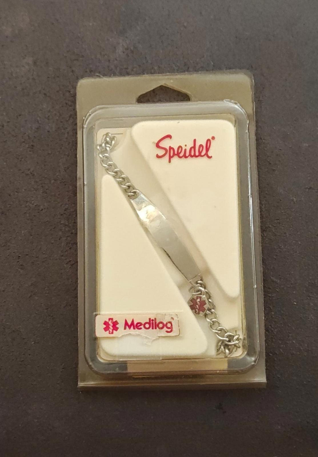 1960s/70s Silver Tone Speidel Medilog Medical Alert Identification Bracelet