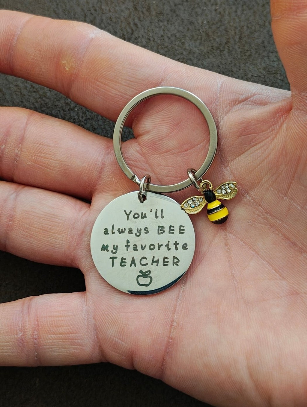 Stainless Steel Teacher Appreciation Keychain