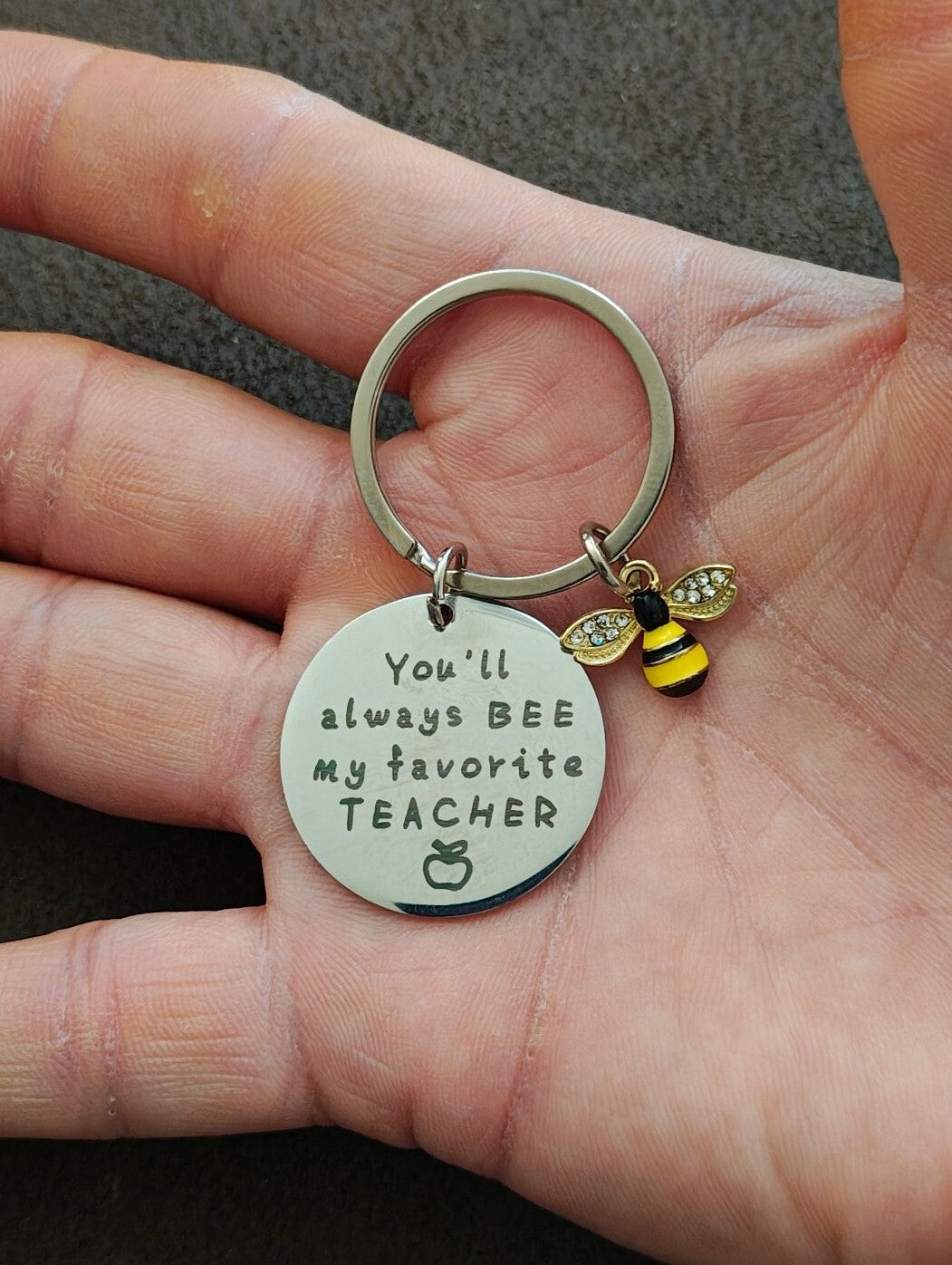 Stainless Steel Teacher Appreciation Keychain