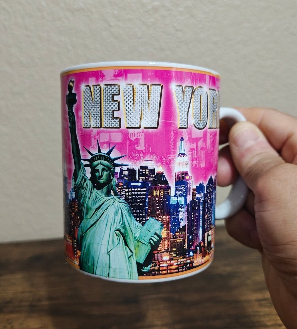 New York Themed Pink Ceramic Mug