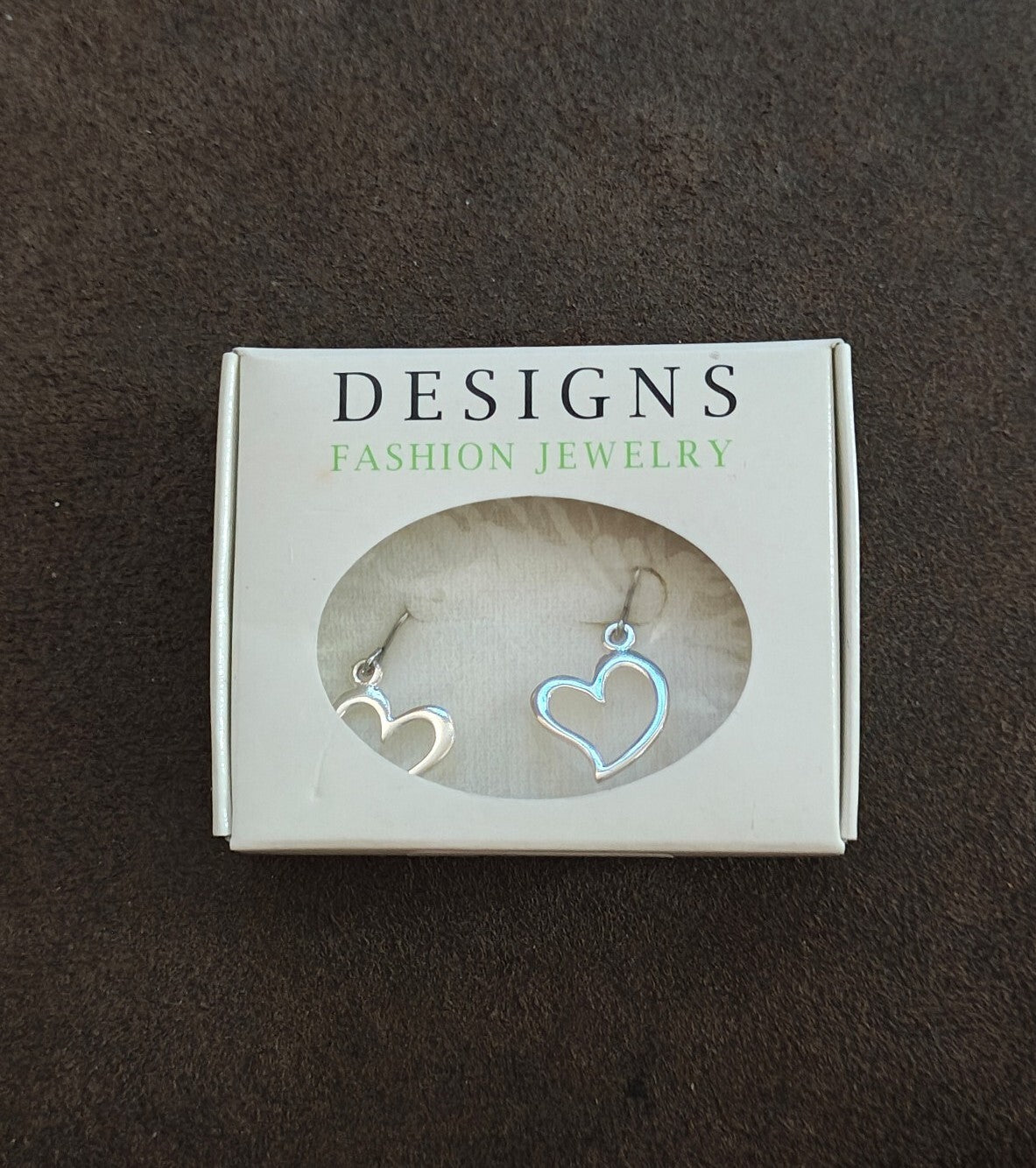 Shiny Silver Tone Open Heart Dangle With Fishhook Ear Wires NWT
