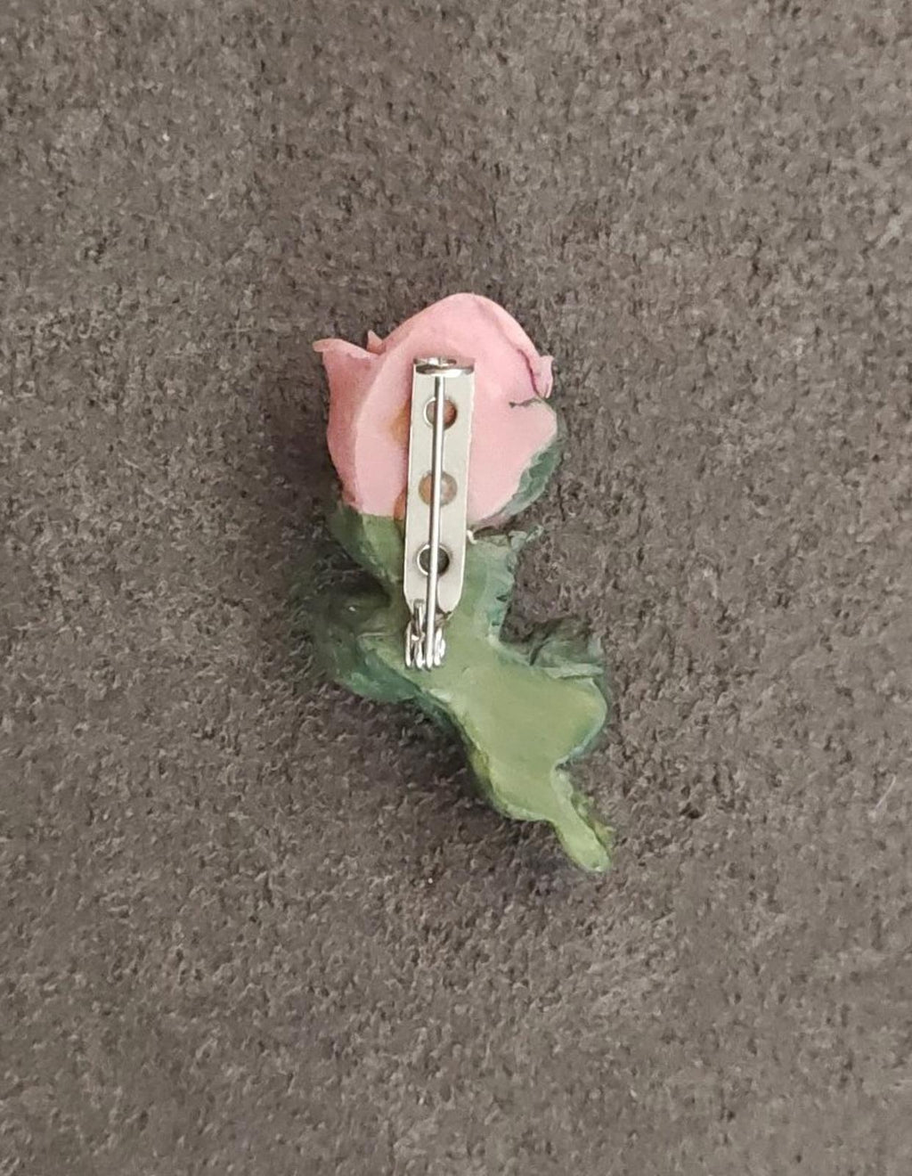 1980s Capodimonte Porcelain Pink Rose Brooch