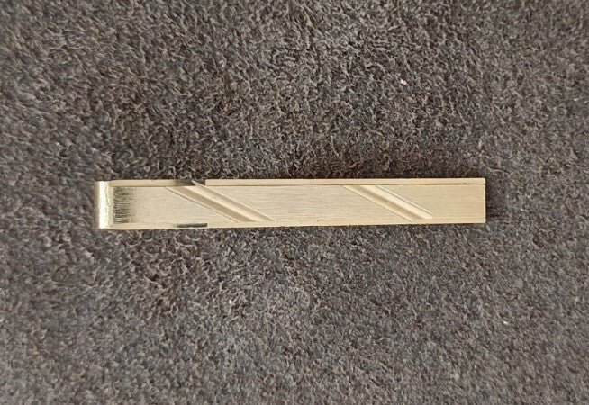 1970s/80s Gold Tone Textured Tie Bar/Tie Clip