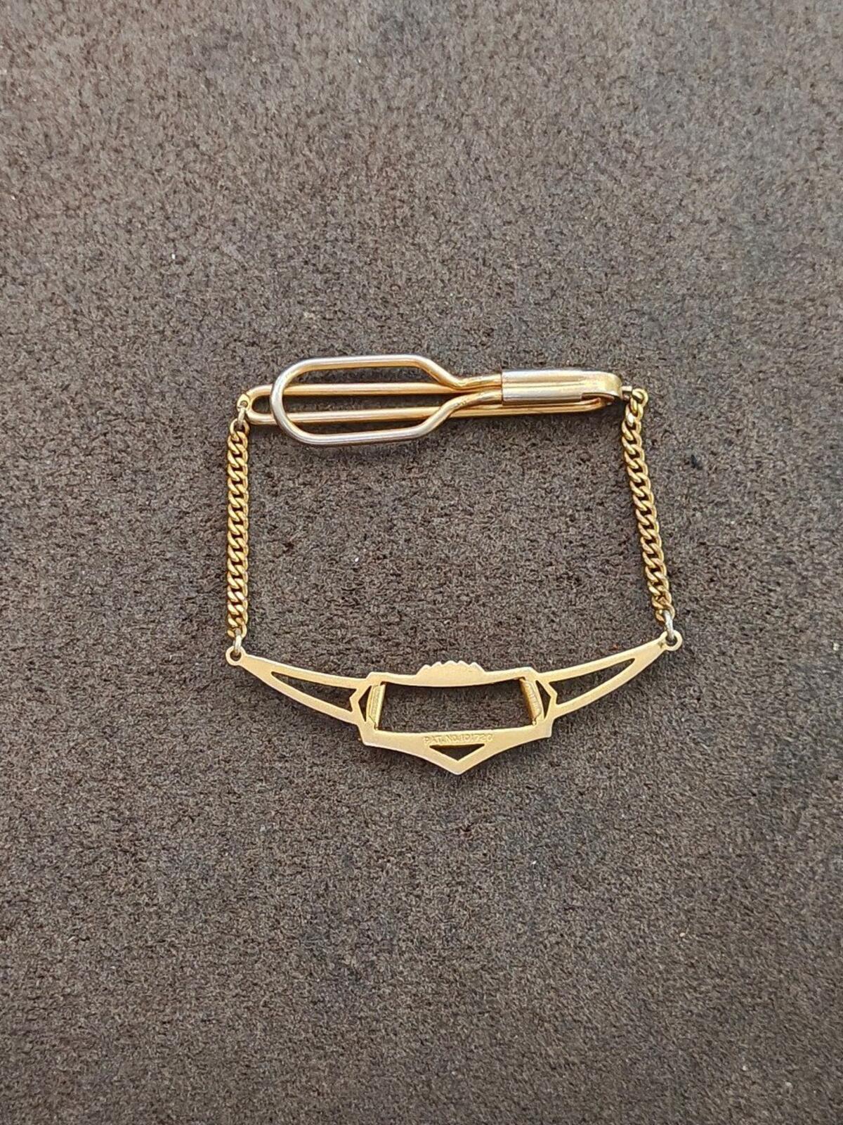 1930s Art Deco Style Gold Tone Tie Bar/Tie Clip