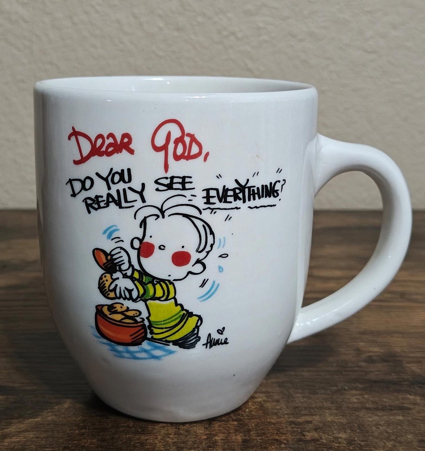 1980's Dear God Royal Ceramic Mug