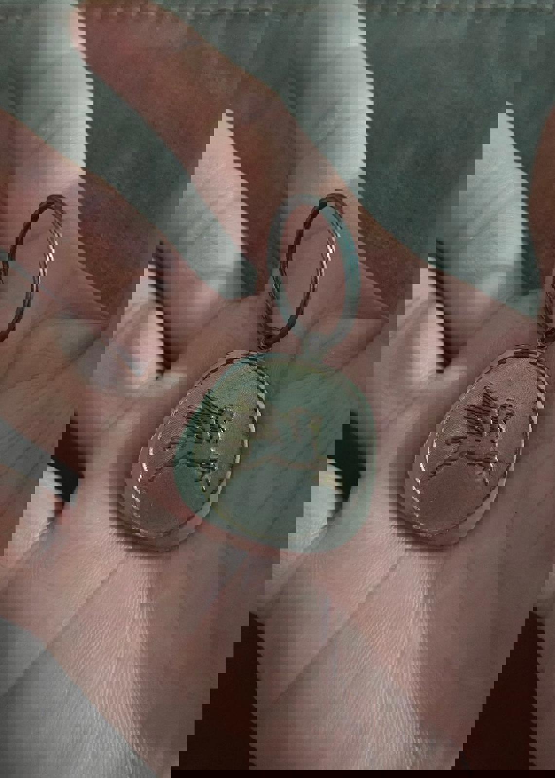 1970s Vintage Chevron Pegasus Pewter Keychain