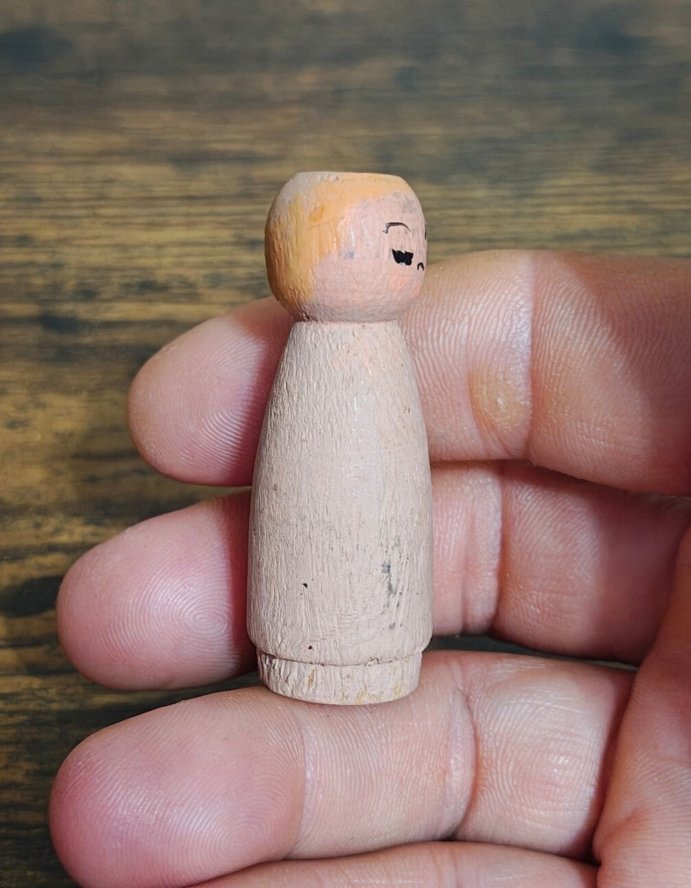 1970s Miniature Japanese Creative Wooden Miniature Kokeshi Doll