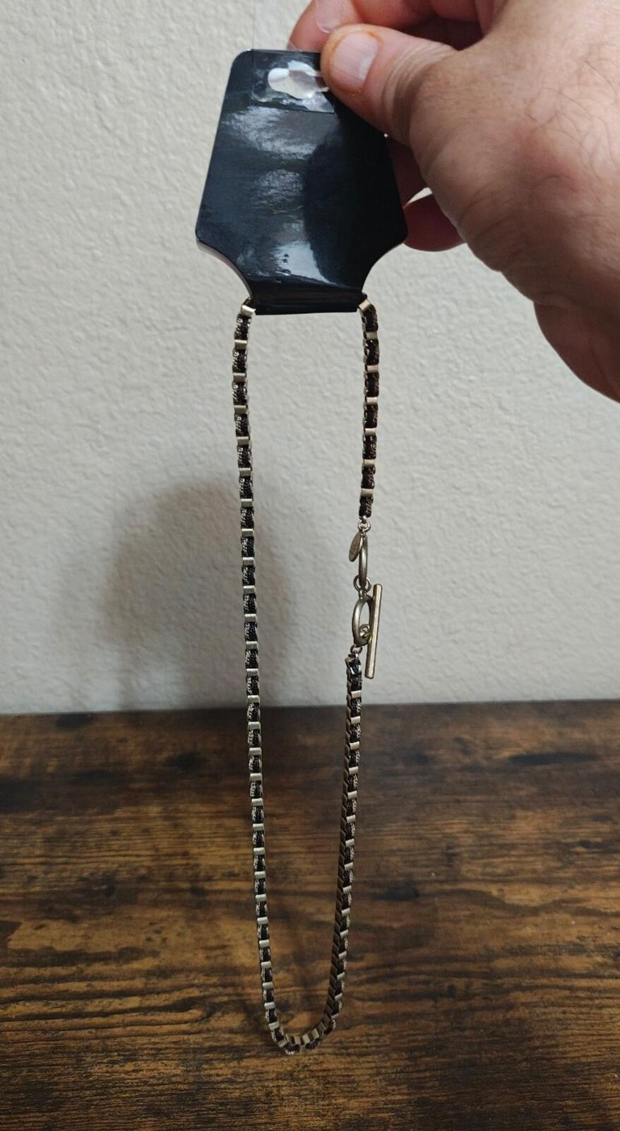 90s Cookie Lee Box Chain Necklace Featuring a Distinct Toggle Clasp Closure NWT