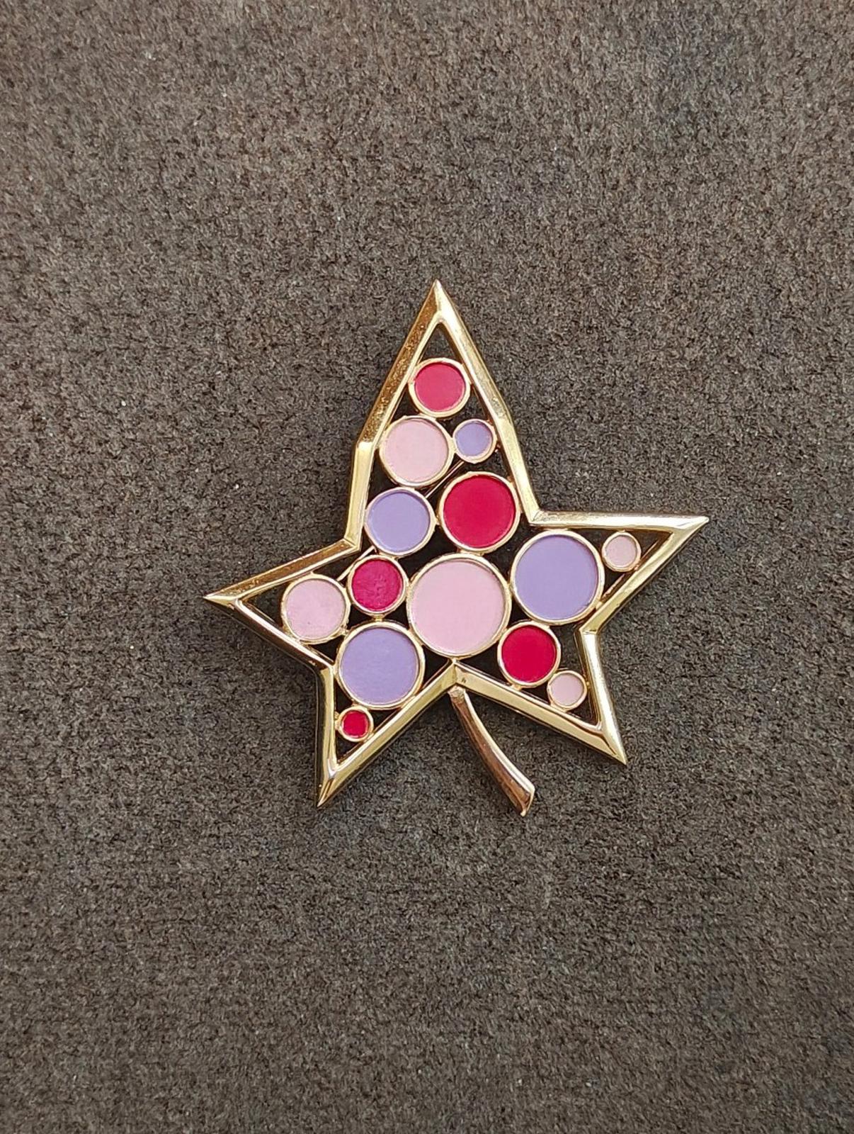 1960s Crown Trifari "Confetti Colors" Leaf Brooch