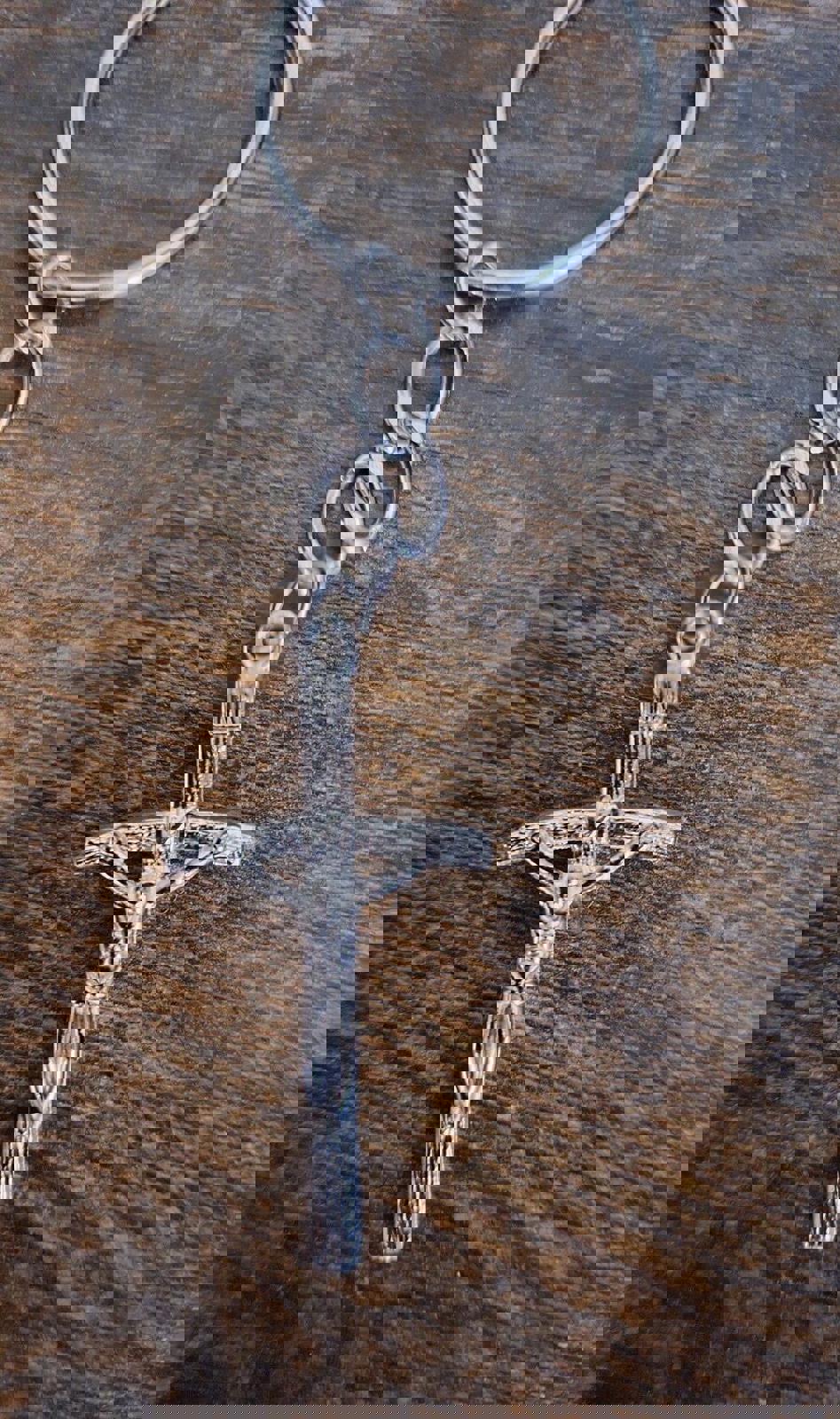 Religious Silver Tone Crucifix/Cross Keychain/Keyring