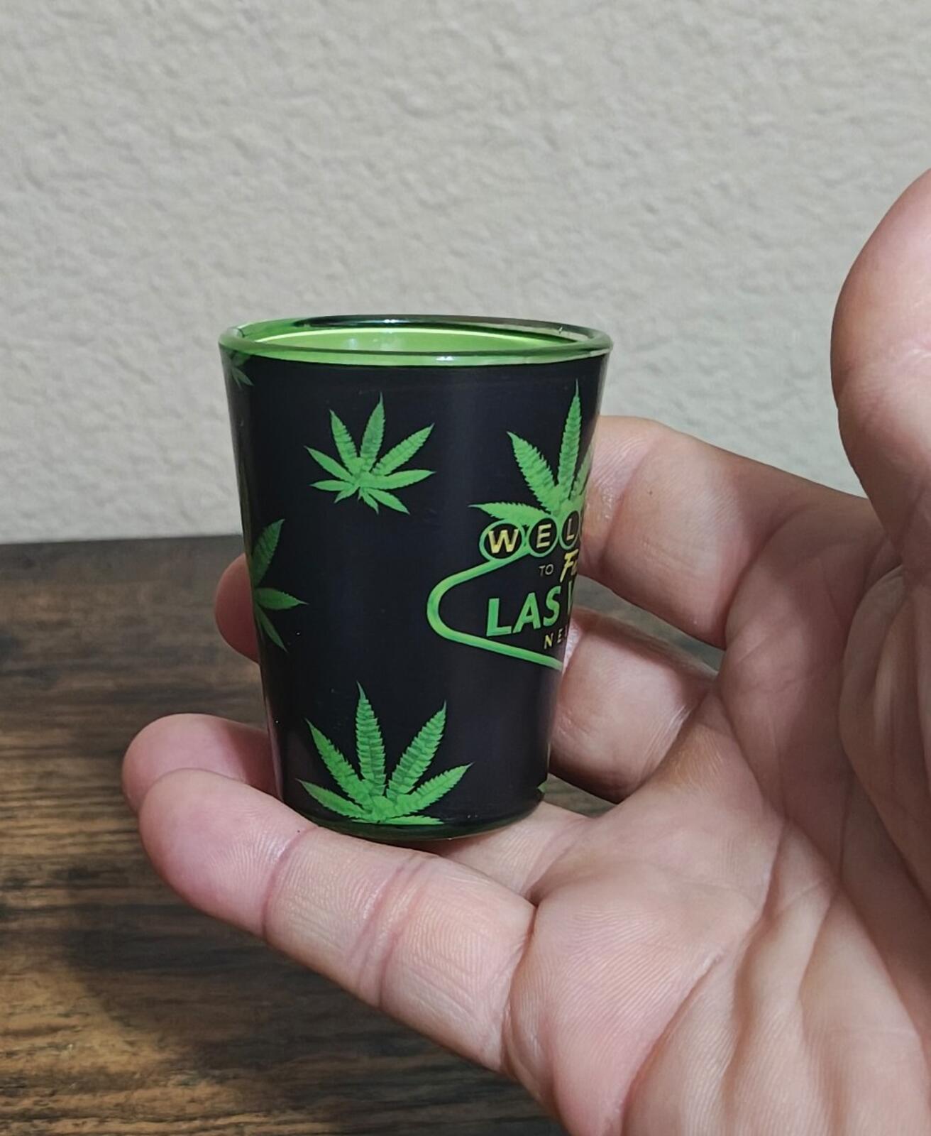 Welcome To Fabulous Las Vegas Nevada Green & Black Shot Glass