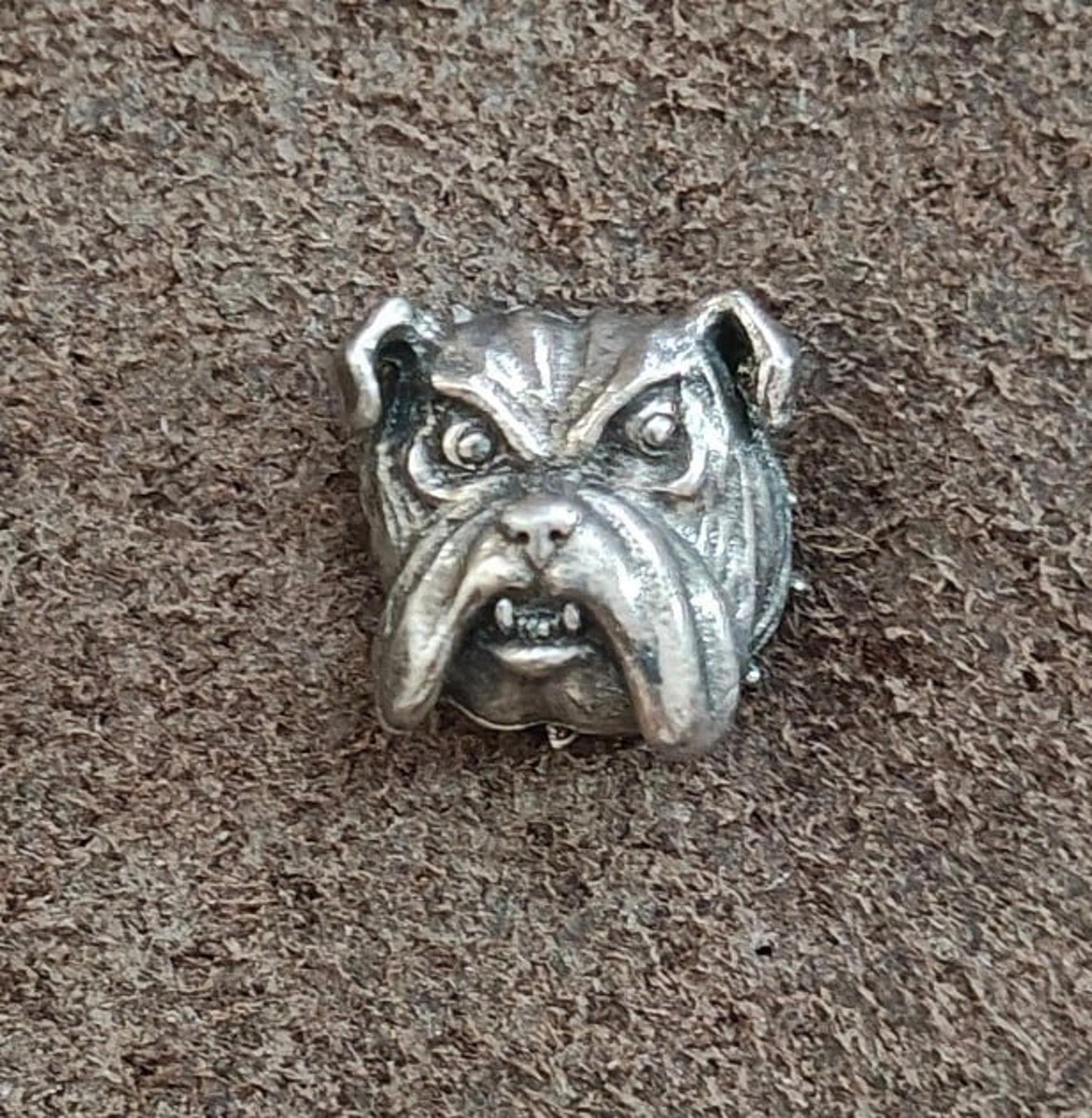 1980's Bulldog Dog Head Pewter Pin