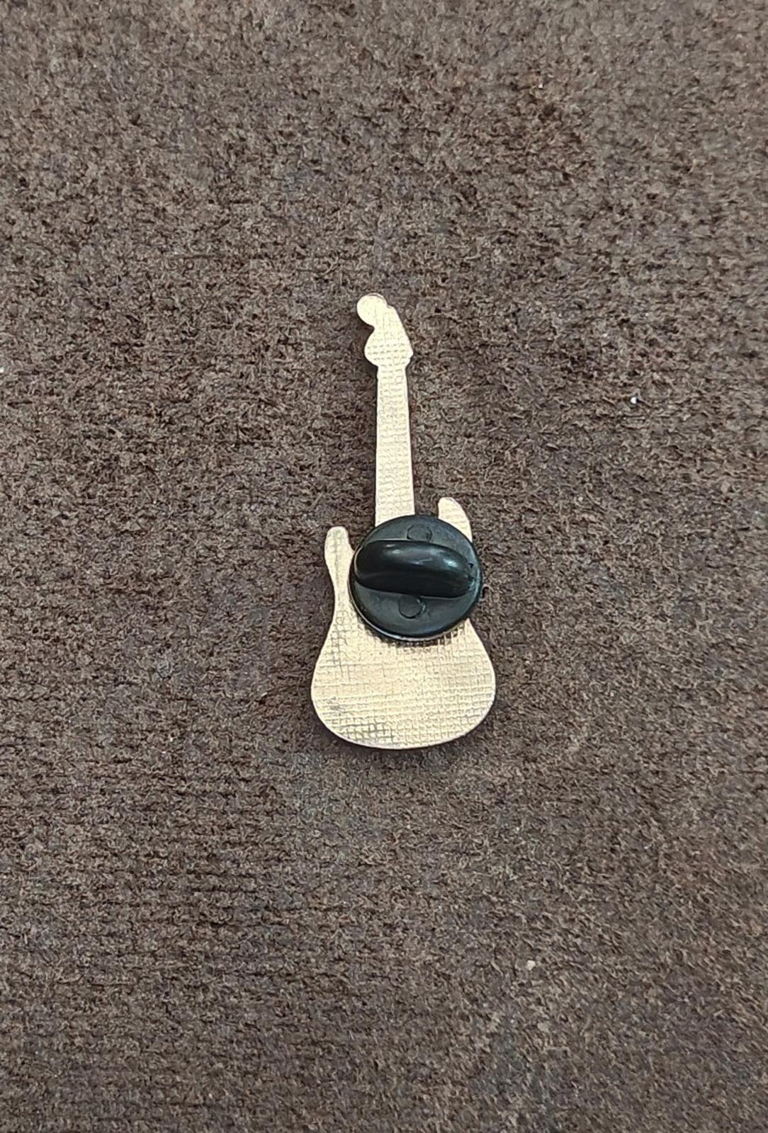 1980s Gold Tone The Beatles Black Enamel Guitar Pin