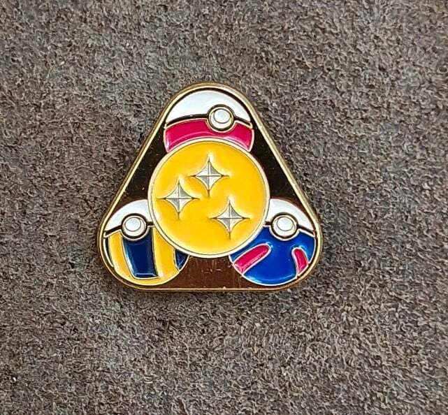 Dragon Ball & Pokemon Crossover Design Gold Tone Enamel Pin