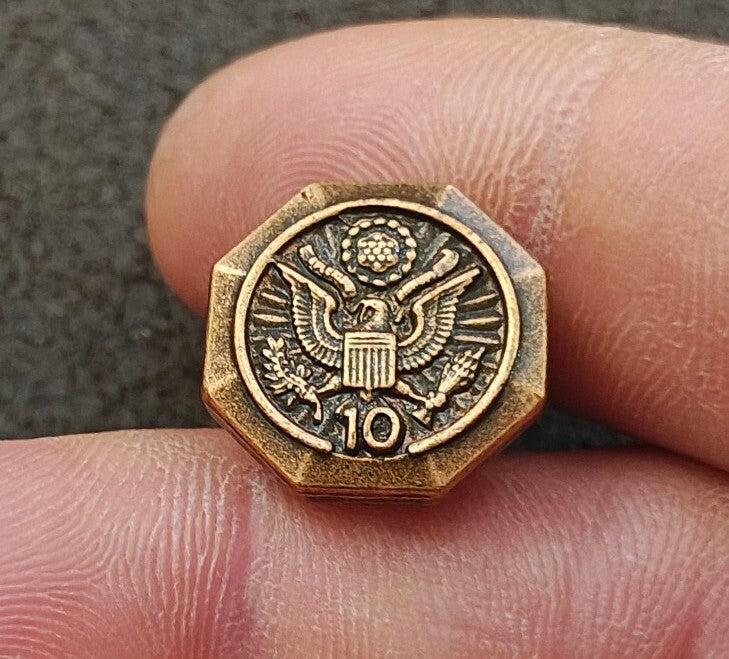 United States Federal Government 10-Year Length of Service Bronze Tone Pin
