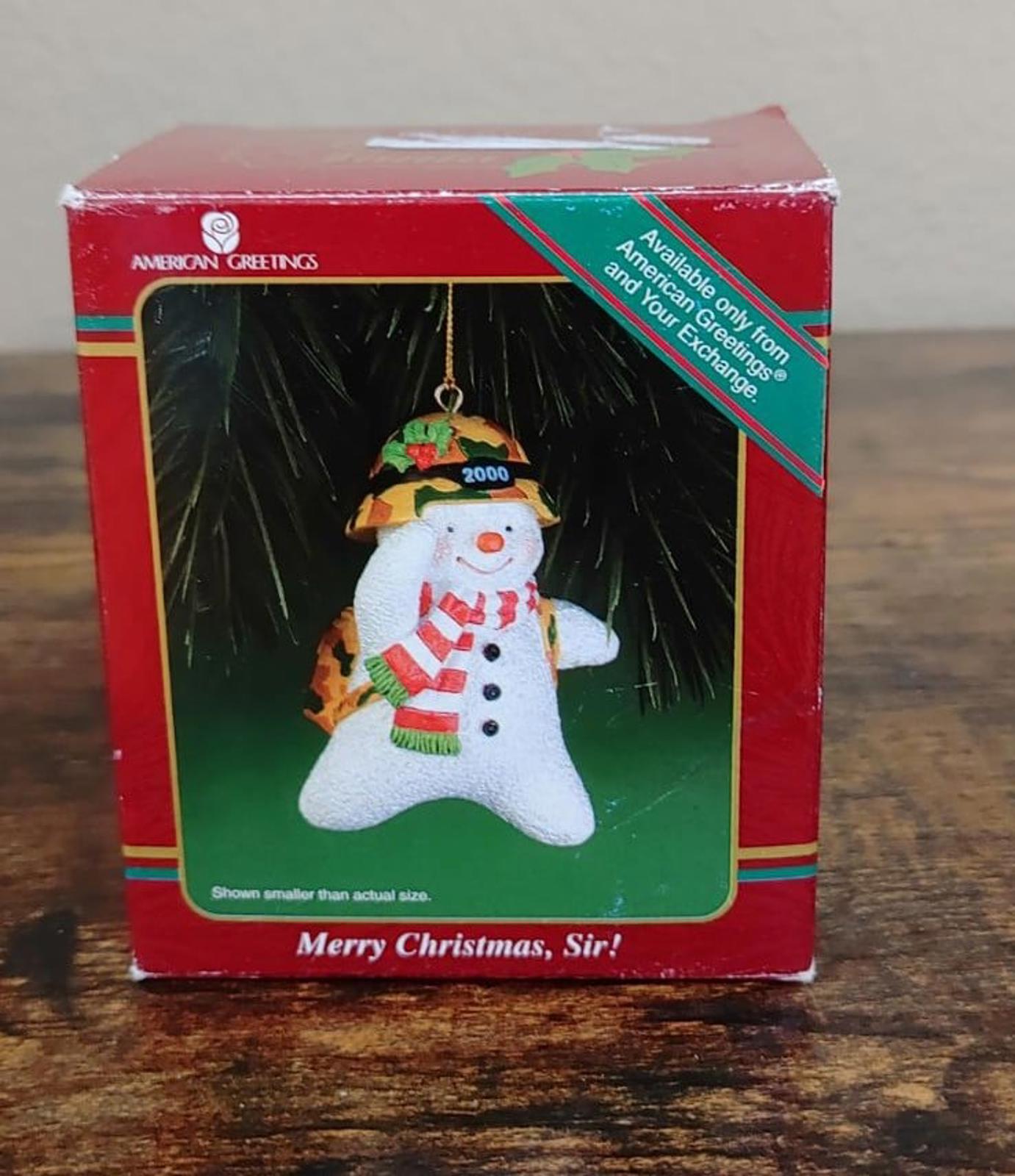 2000 American Greetings Operation Santa Army Snowman Ornament