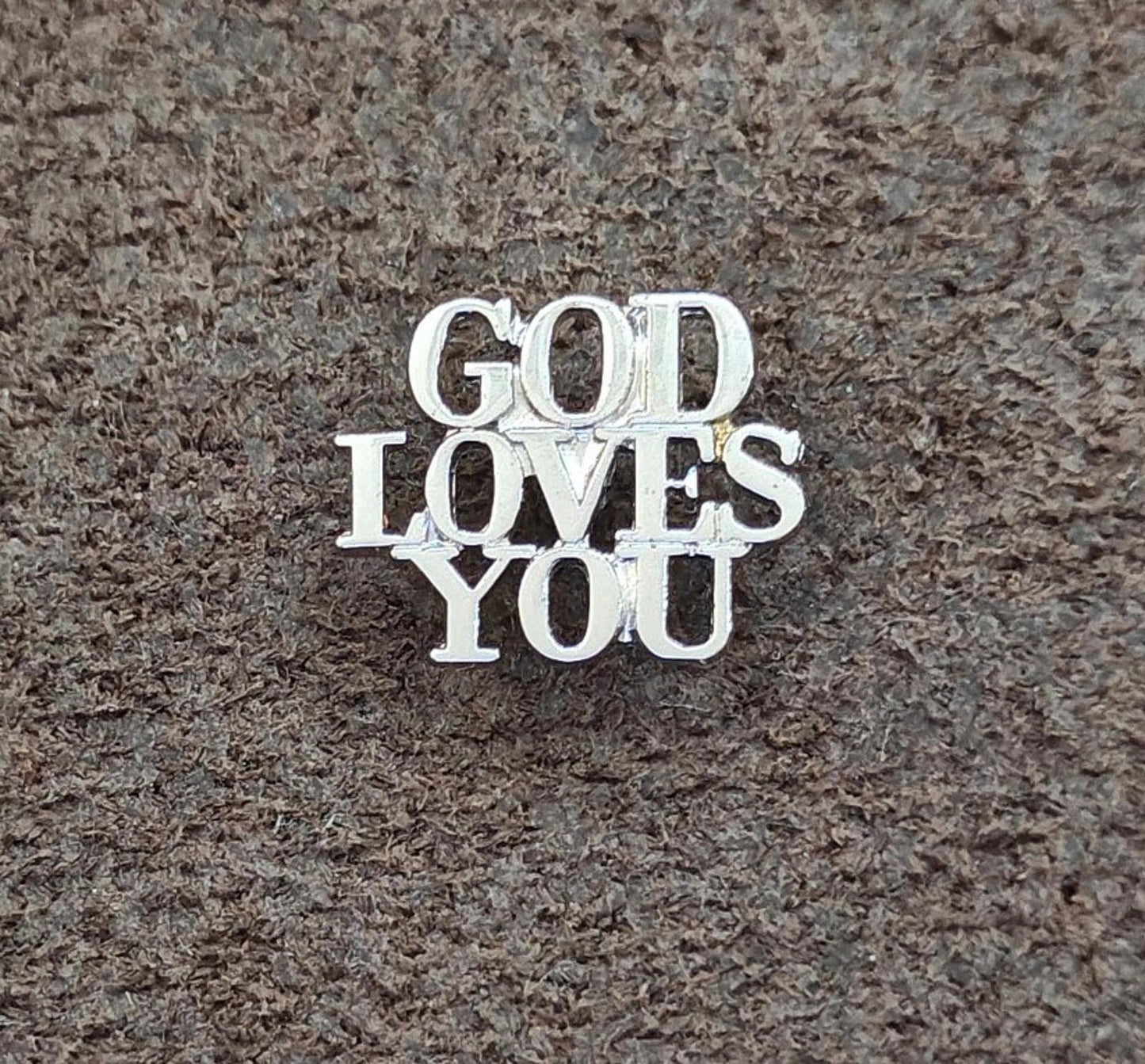 1970s Vintage Sterling Silver Tiffany & Co. "God Loves You" Pin