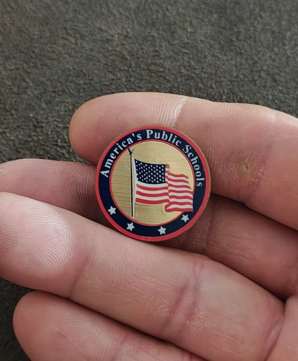 1980s America's Public Schools" Gold Tone Enamel Pin