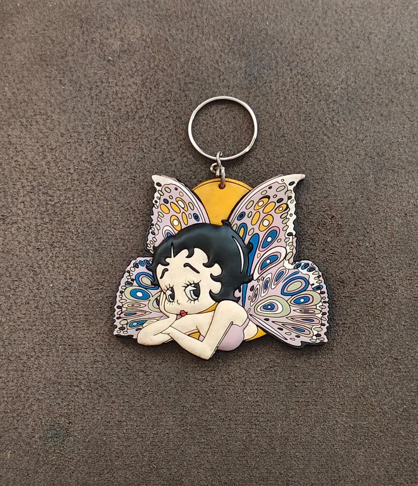 1997 Betty Boop With Butterfly Wings Rubber Keychain