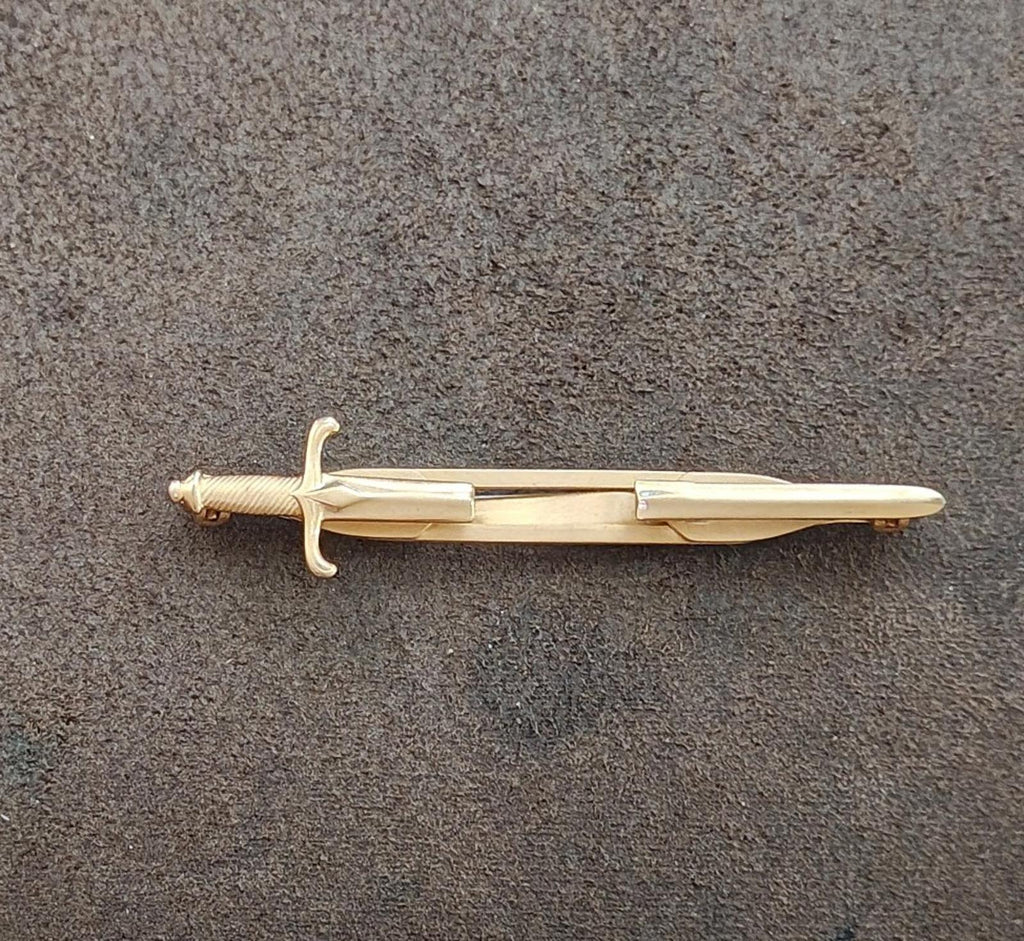 1940s/50s Gold Tone Anson Sword Tie Clip