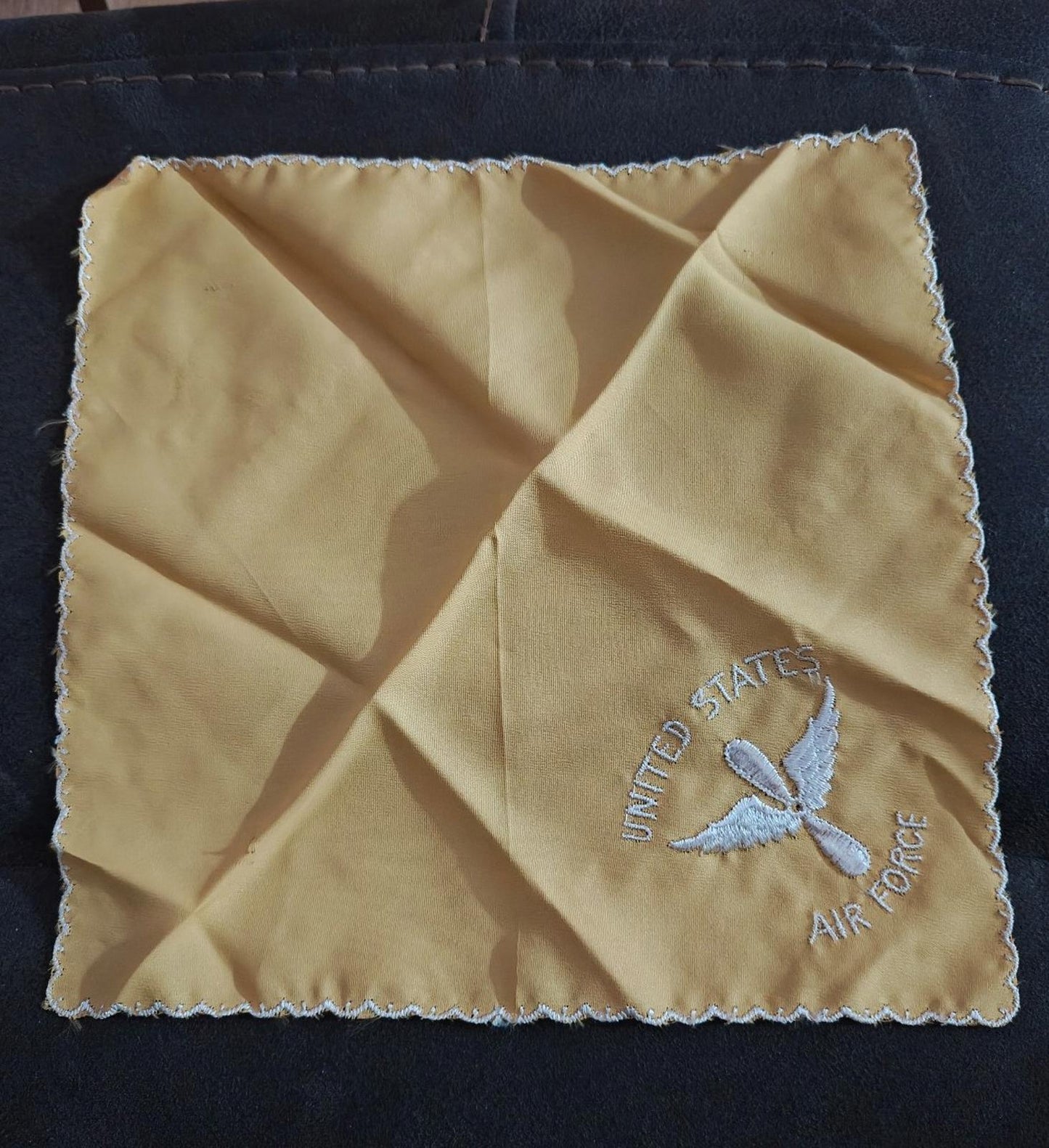 1940s World War 2 Set of Three U.S.A.F. Embroidered Souvenir Handkerchiefs