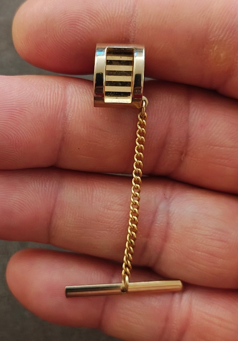 1950s/60s Swank Gold Tone Tie Tack/Lapel Pin