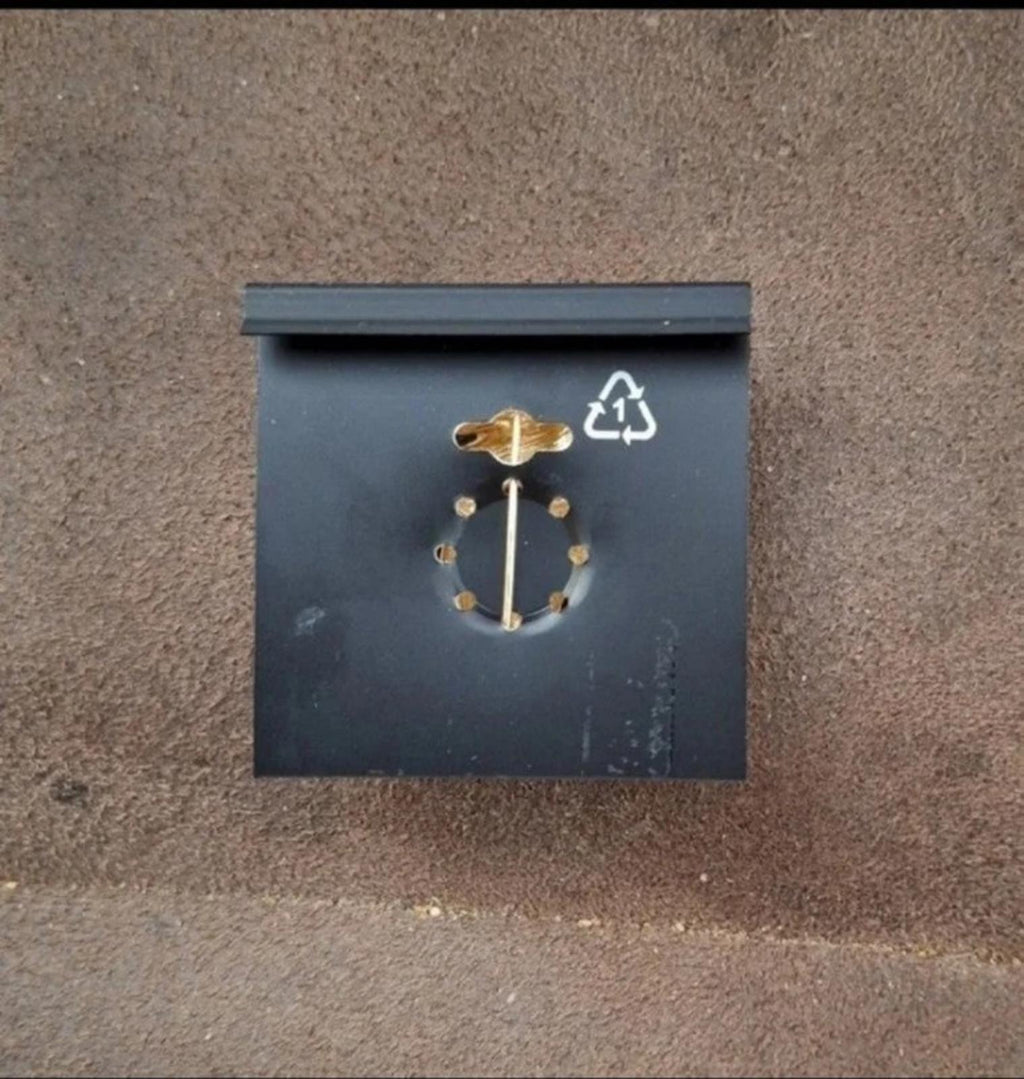 Gold-tone enamel pin brooch back with pin post and clasp for fastening