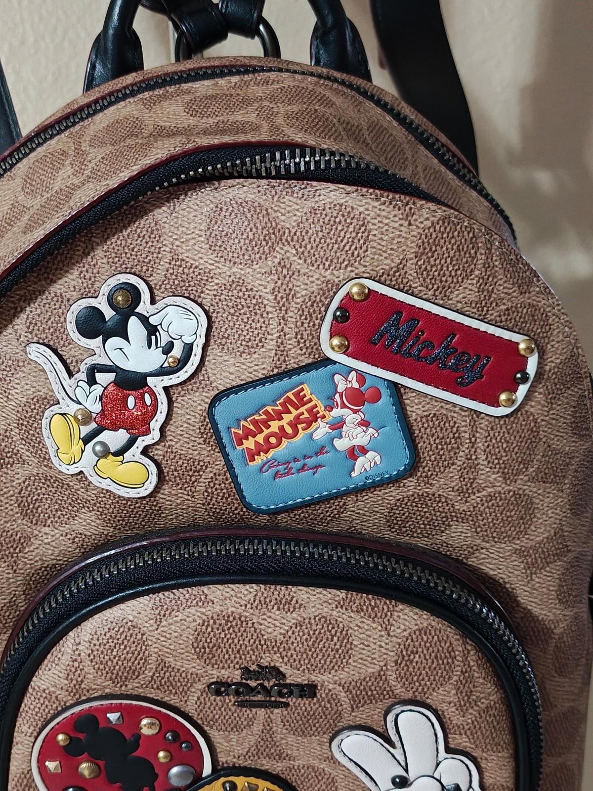 Disney X Coach Carrie Backpack 23 In Signature Canvas With Patches