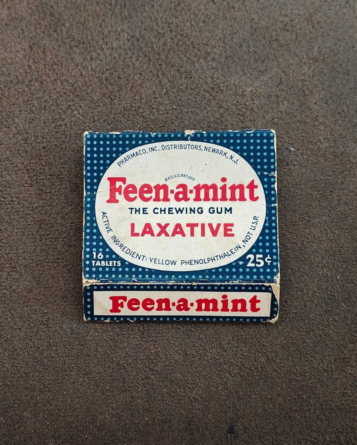 1920s/30s Rare Feen-A-Mint Laxative Chewing Gum (Box Only)