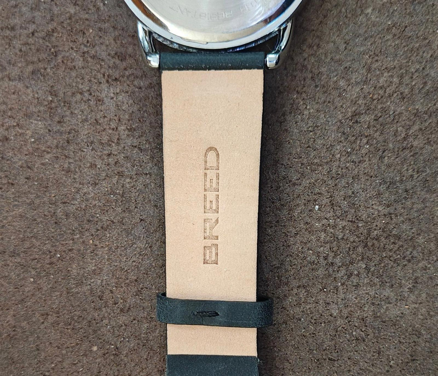 Cool Breed Regulator Leather-Band Black Dial Mens Watch With Second Sub-Dial