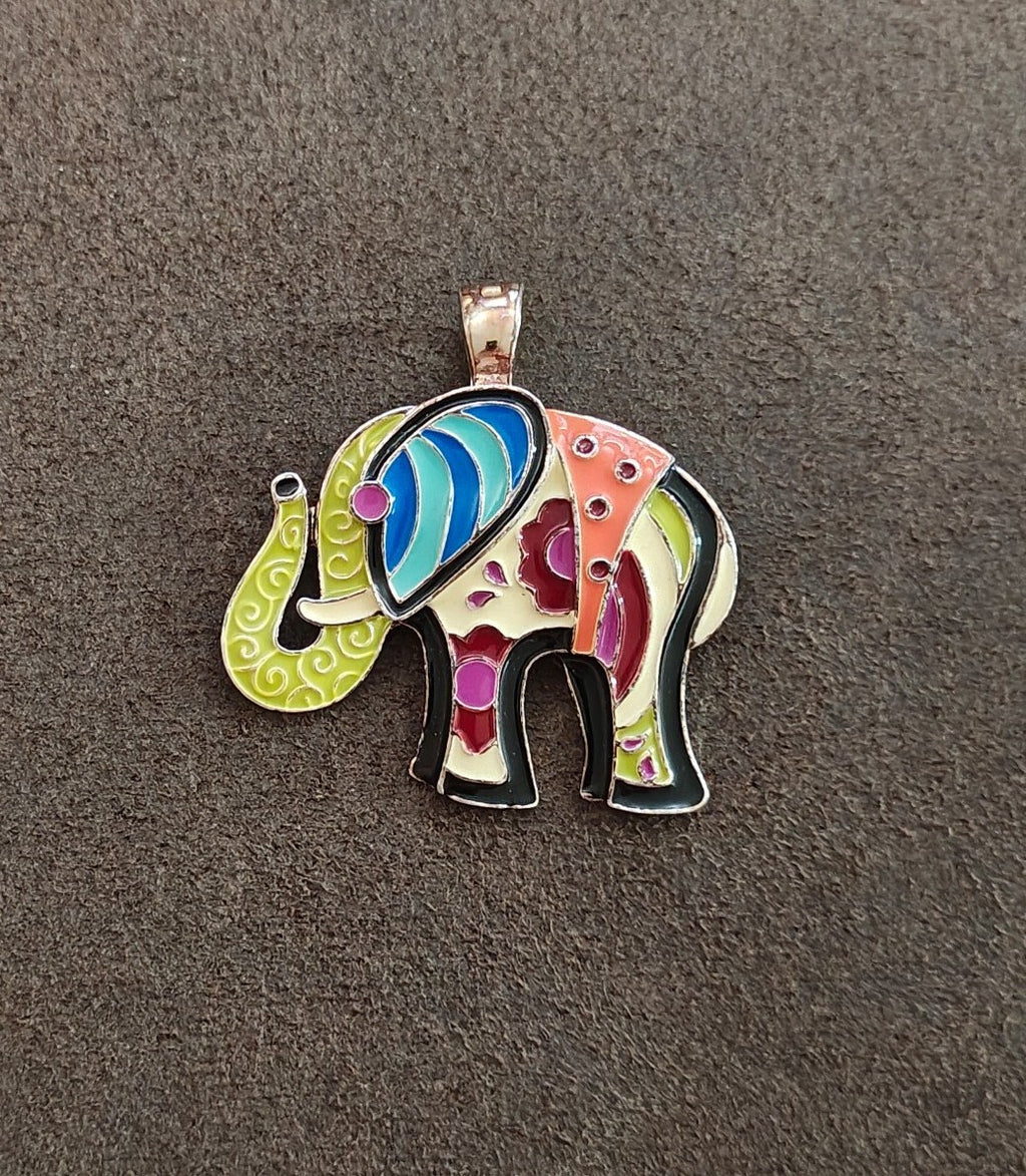 1980s/90s "Wearable Art" by  Roman Enamel Elephant Pendant