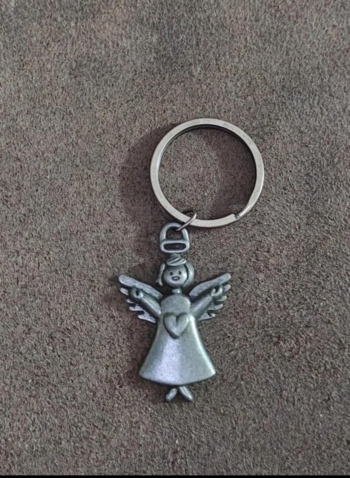1990's Pewter Angel Keychain