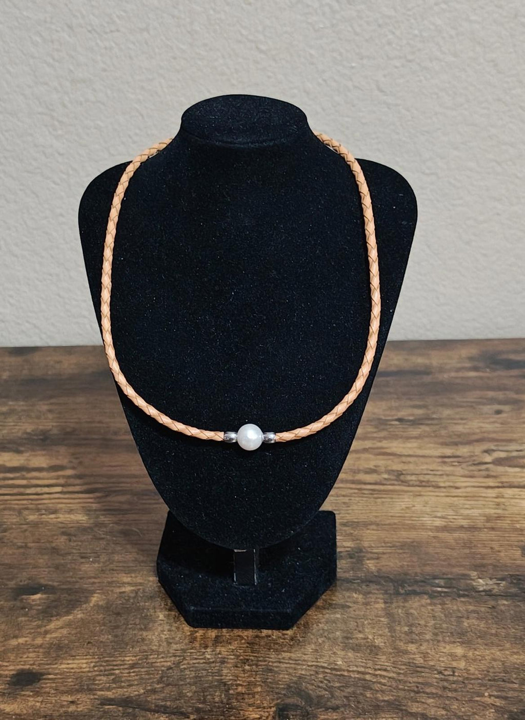 Cultured Freshwater Pearl Imitation Leather Bangle Bracelet & Necklace