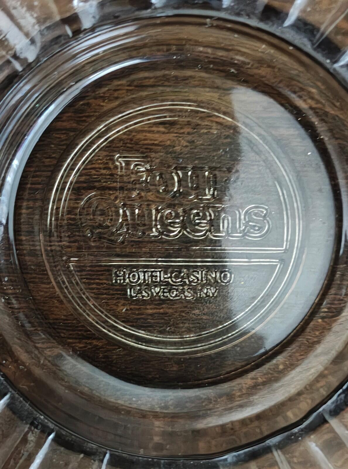 1970s Four Queens Hotel & Casino Las Vegas Glass Ashtray