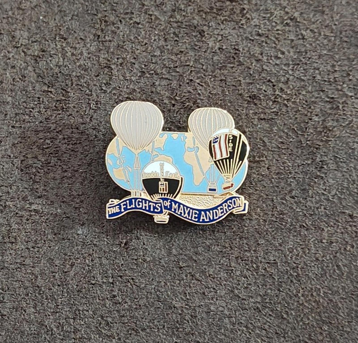 1980s Flights of Maxie Anderson Gold Tone Enamel Pin