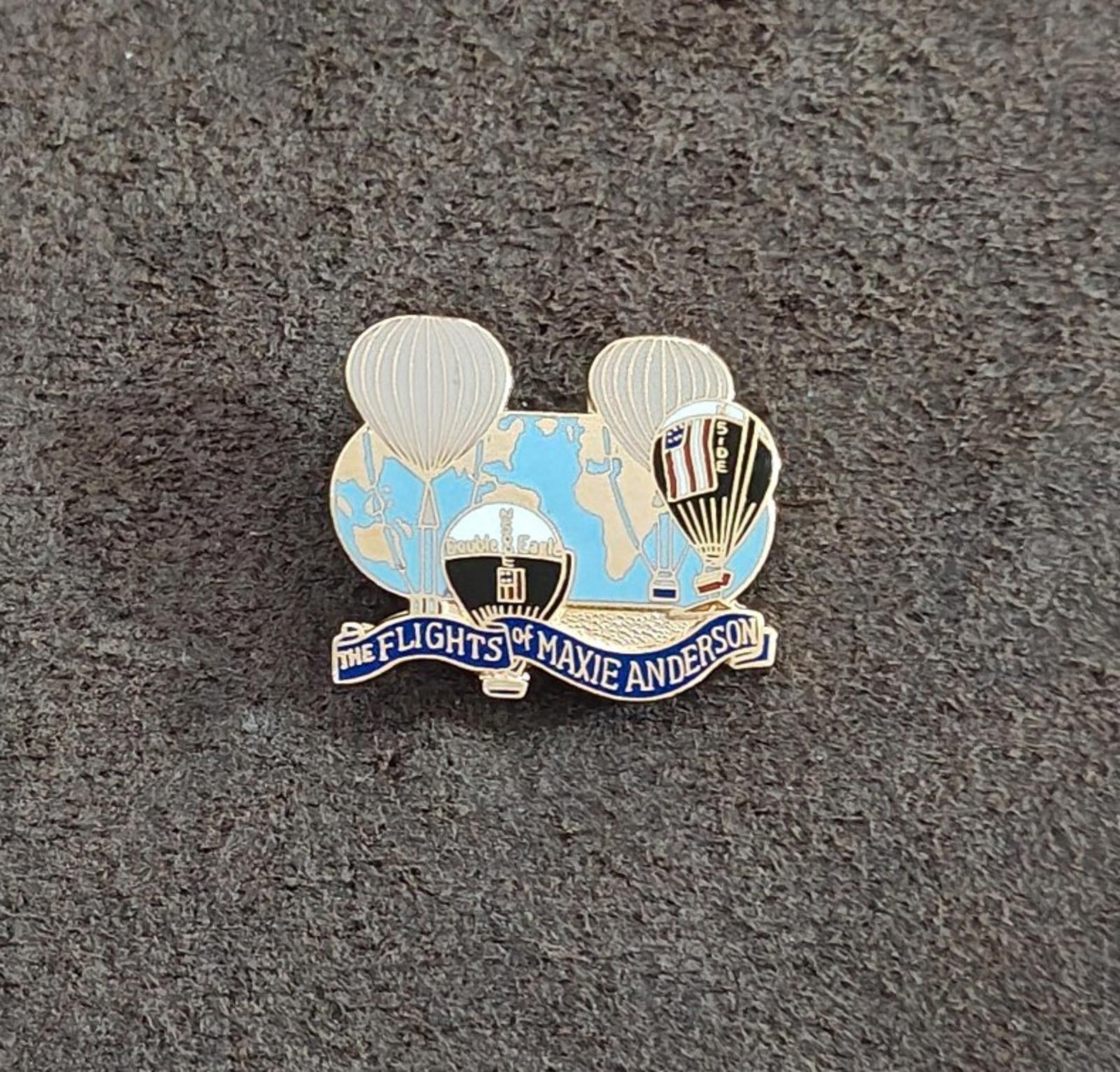 1980s Flights of Maxie Anderson Gold Tone Enamel Pin