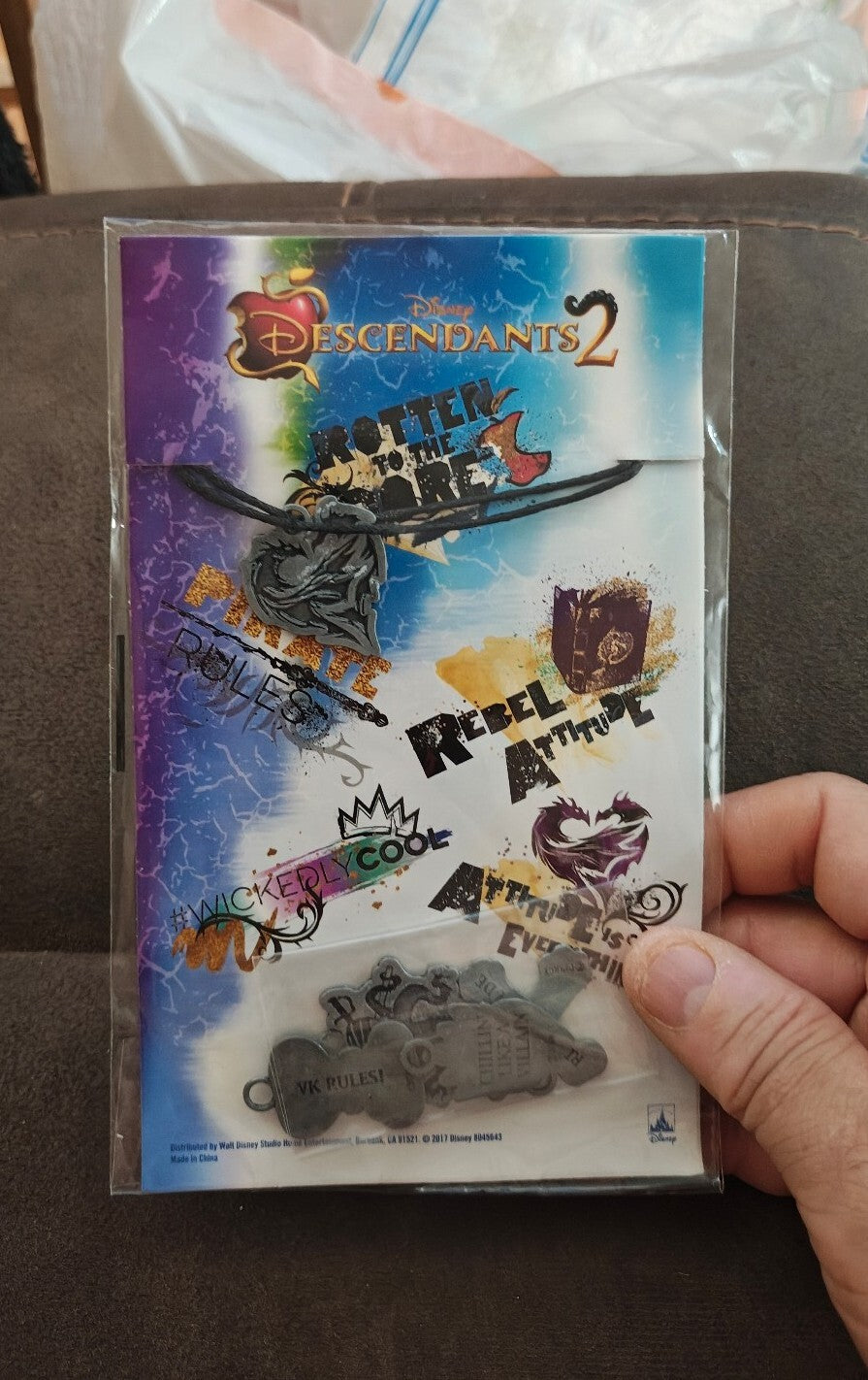 Official Disney Descendants 2 "Rotten to the Core" Charm Necklace New