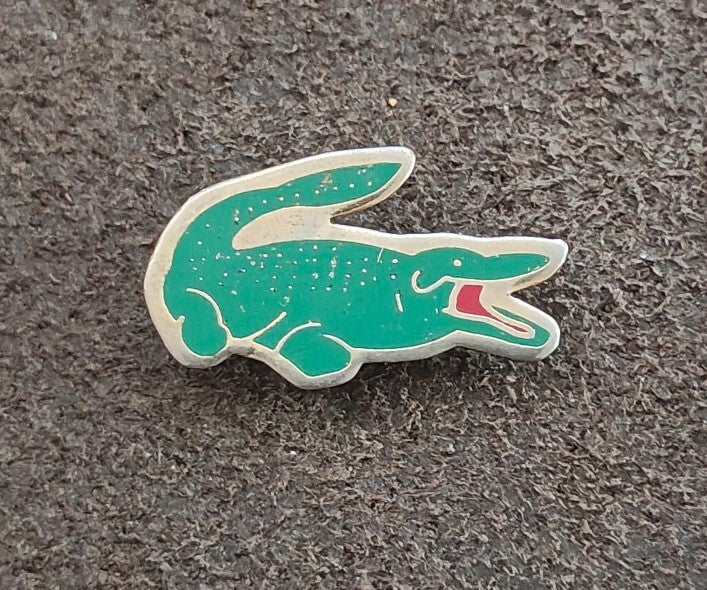 1980s Rare & Hard To Find Lacoste Gold Tone Enamel Crocodile Cloisonné Pin